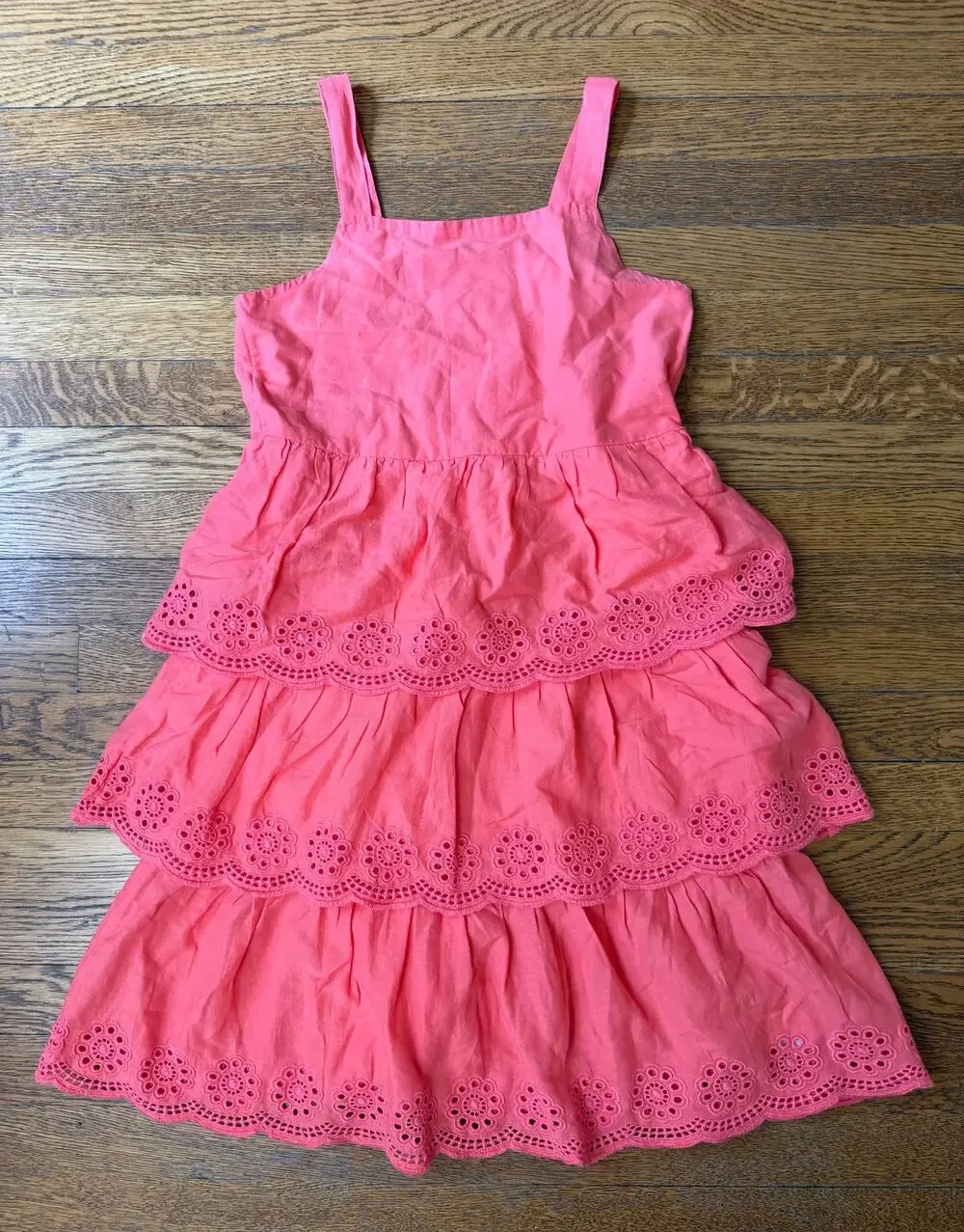 Old Navy Girls' Coral Eyelet Dress Size 10-12